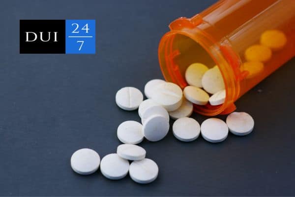 a tipped over pill bottle full that can lead to a controlled substance DUI